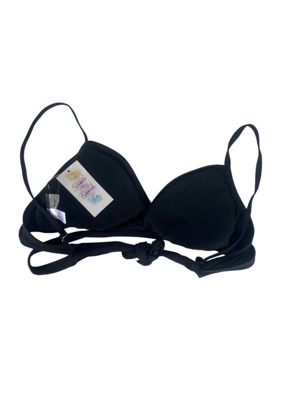 Sugar‎ Beach Wrap Bikini Top XL Black New Adjustable Straps Summer Swimwear
